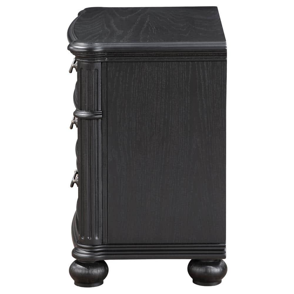 Coaster Celina Traditional 3-drawer Wood Nightstand Bedside Table Black