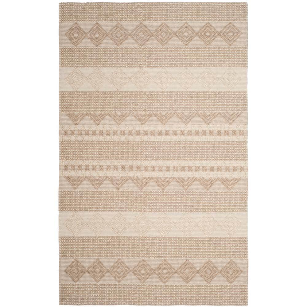 Winchester Geometric Hand-Woven Flatweave Wool/Cotton Beige/Ivory Area Rug