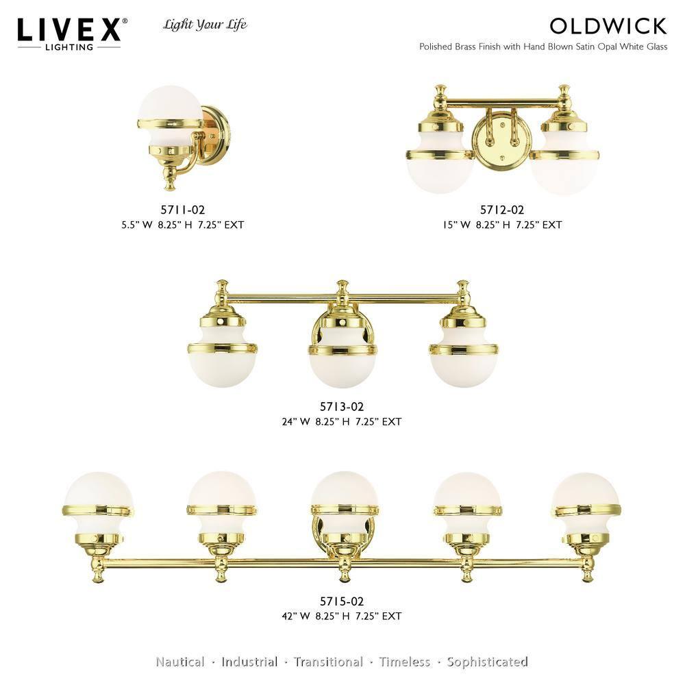 Livex Lighting Oldwick 2 - Light Vanity in  Polished Brass