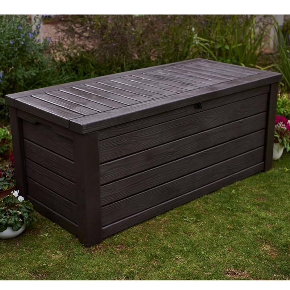 Keter Keter Westwood 150 Gallon Large Durable Resin Outdoor Storage and Organization Deck Box For Patio Furniture and Supplies