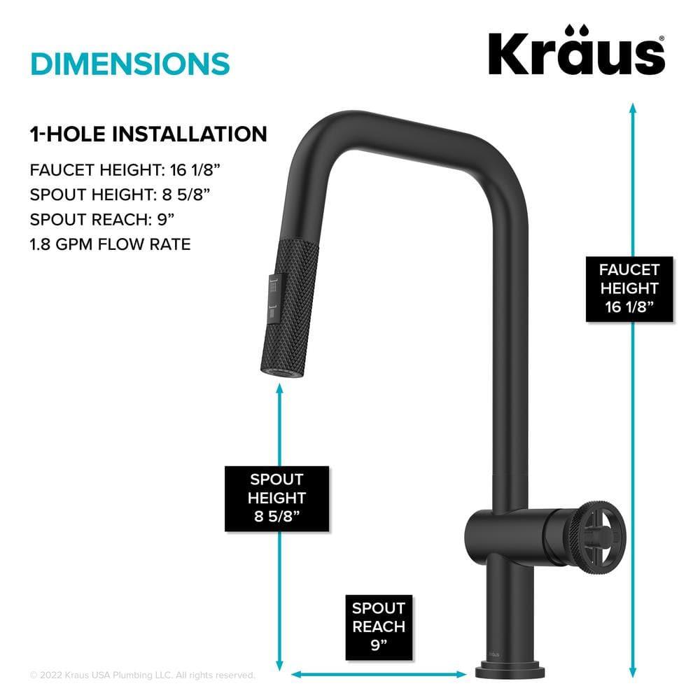 Urbix Industrial Pull-Down Single Handle Kitchen Faucet