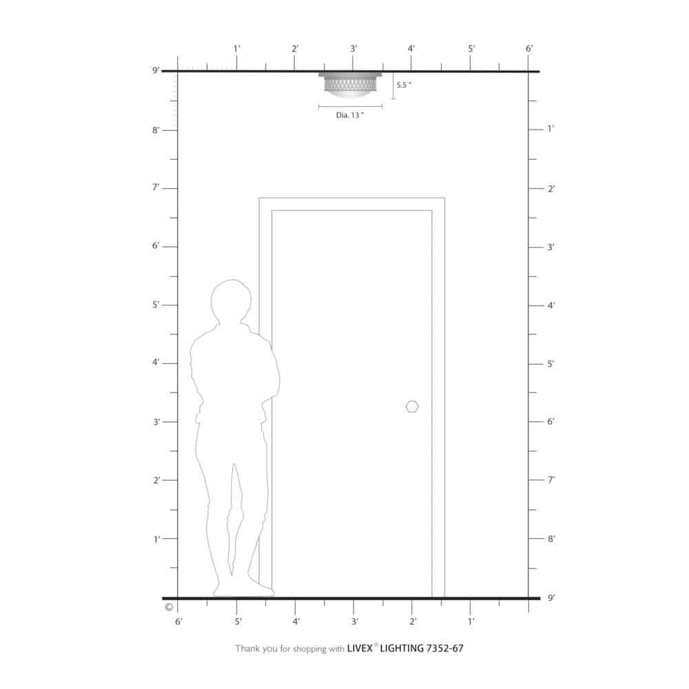 Livex Lighting Westfield Bronze/White Metal/Glass Ceiling Mount Fixture