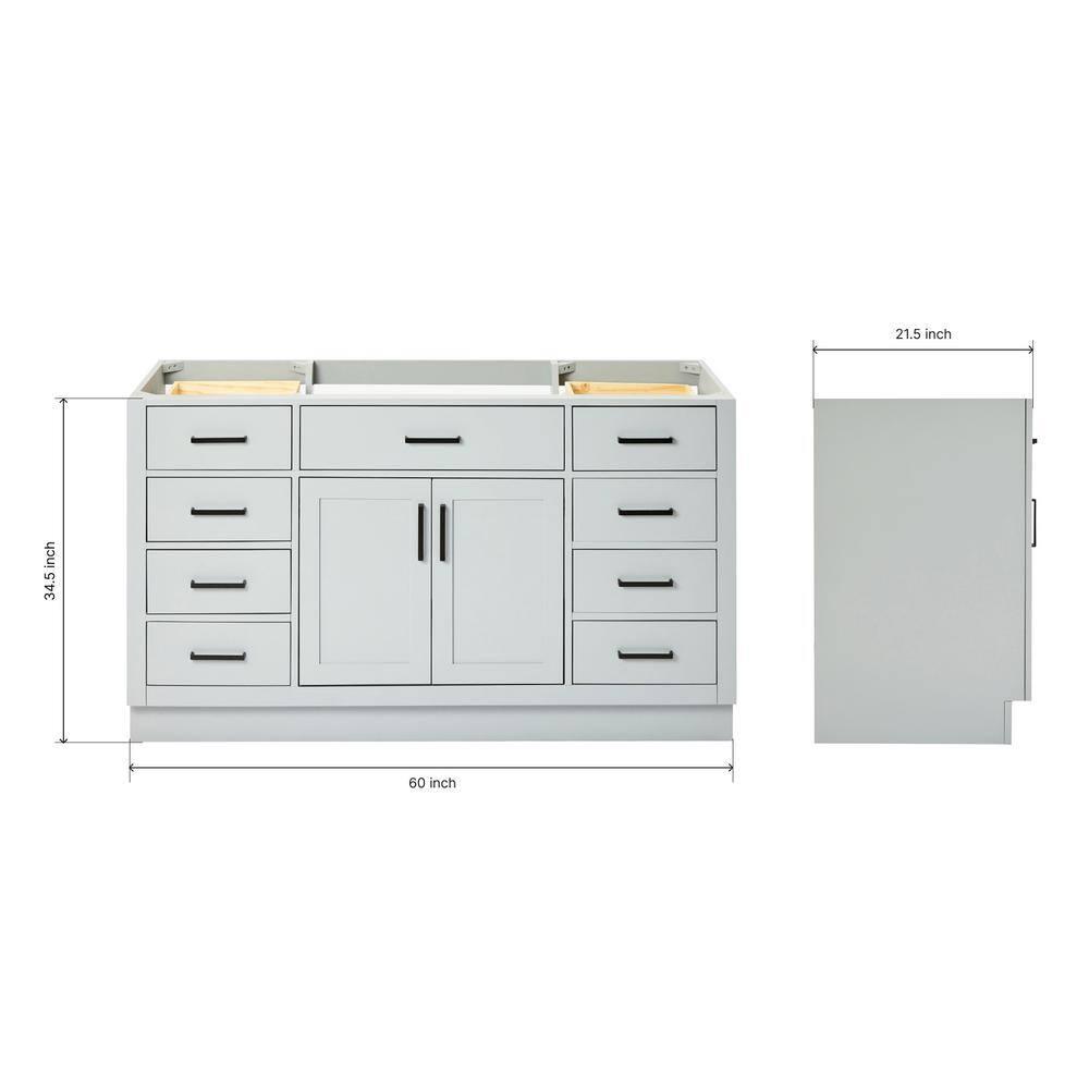 Ariel T060s-Bc Hepburn 60" Single Free Standing Vanity Cabinet Only - Grey