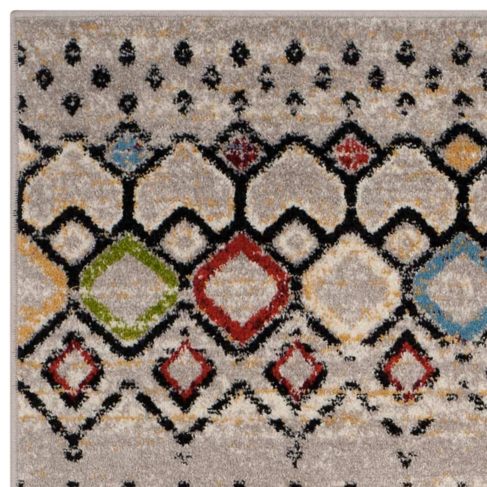 Amsterdam AMS108 Power Loomed Indoor Area Rug - Light Grey/Multi - 4'x6' - Safavieh