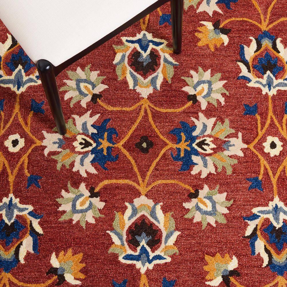 Micro-Loop MLP383 Hand Tufted Area Rug - Rust/Blue - 5'x5' - Safavieh.
