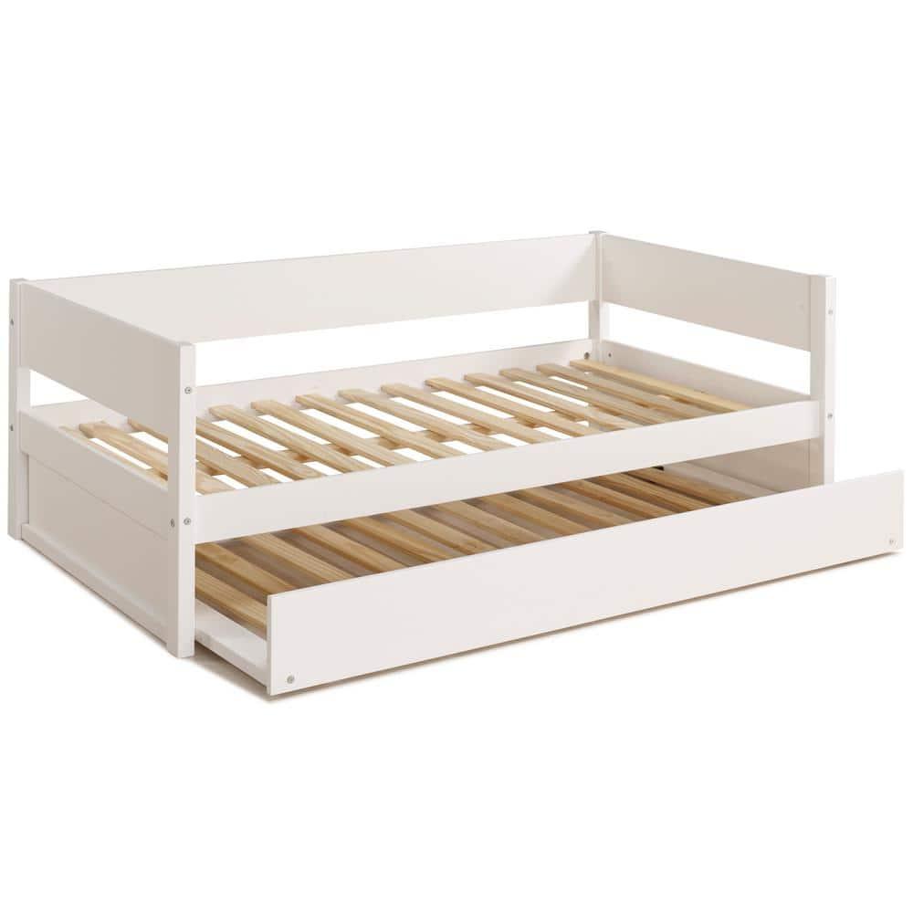 Camaflexi Tribeca Solid Wood Twin Daybed and Trundle Set in White