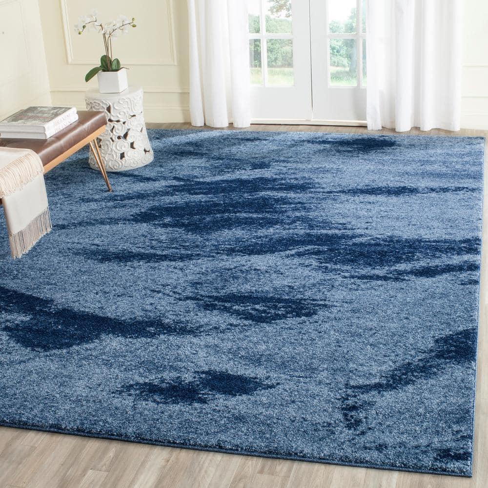 Retro RET2891 Power Loomed Indoor Area Rug - Light Blue/Blue - 8'x8' - Safavieh.