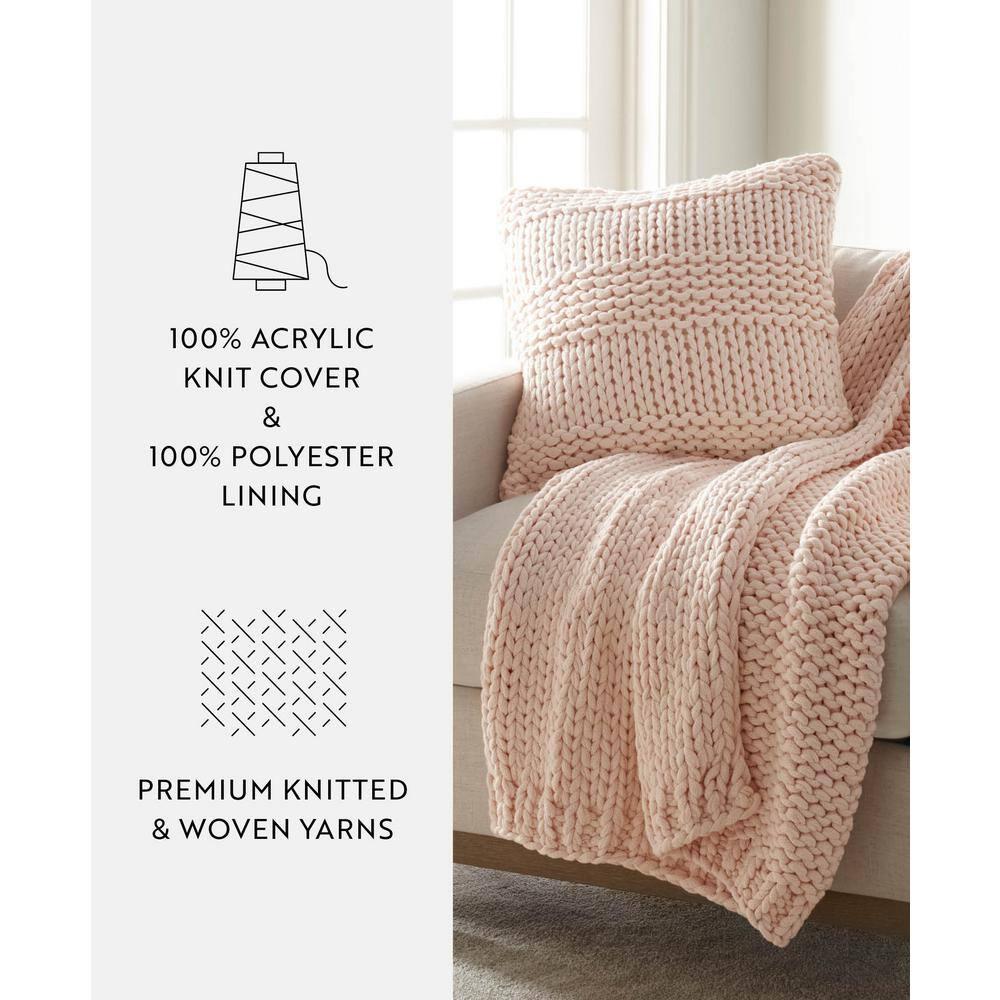 Becky Cameron Cozy Chunky Knit Acrylic Decor Throw Pillow