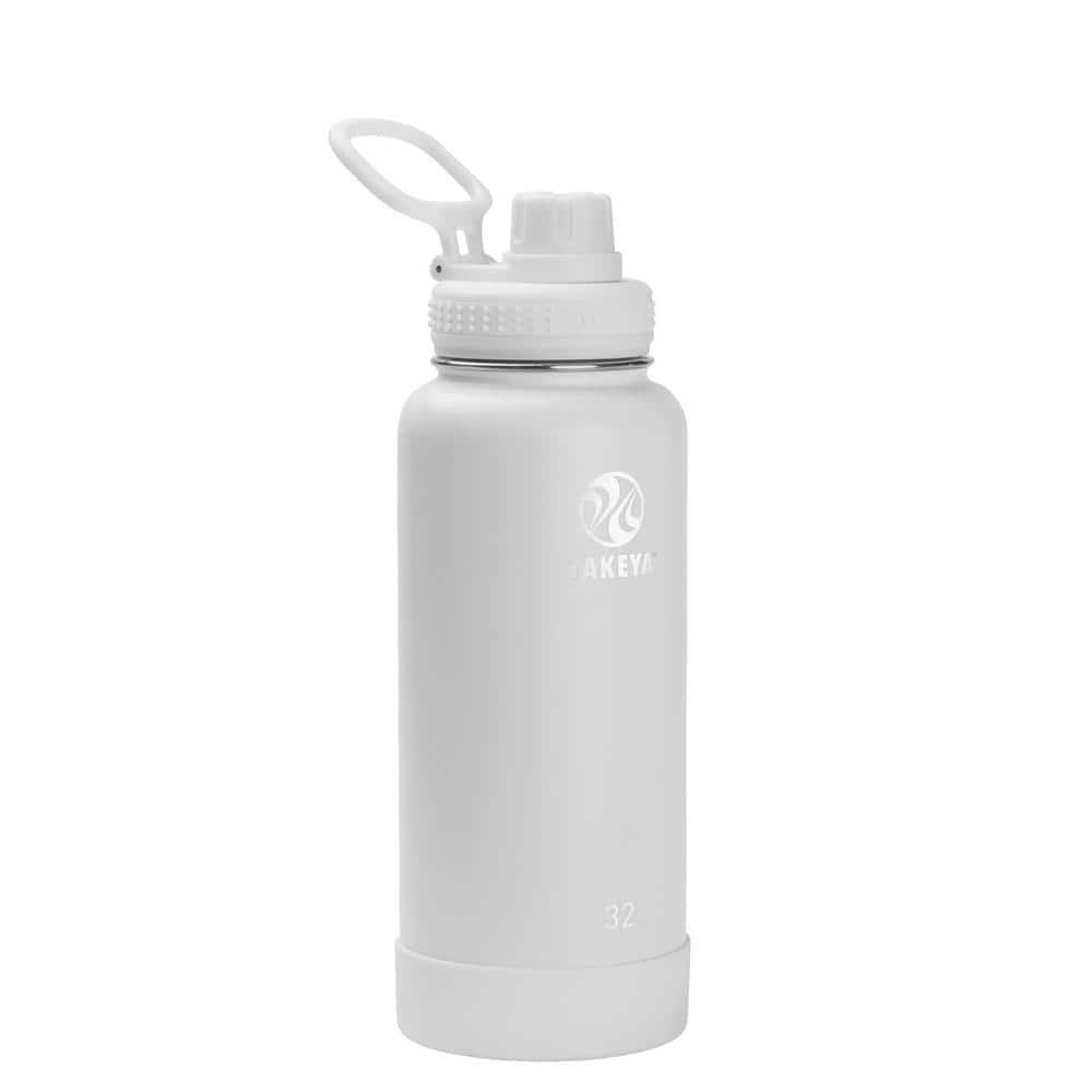 Takeya 32oz Actives Insulated Stainless Steel Water Bottle with Spout Lid - White