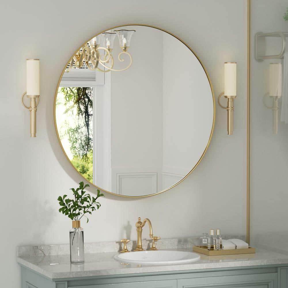 Mercer41 Alauni Round Bathroom Vanity Mirror Wall Mounted Bathroom Circle Mirrors for over sink,Home Decor  & Reviews | Wayfair