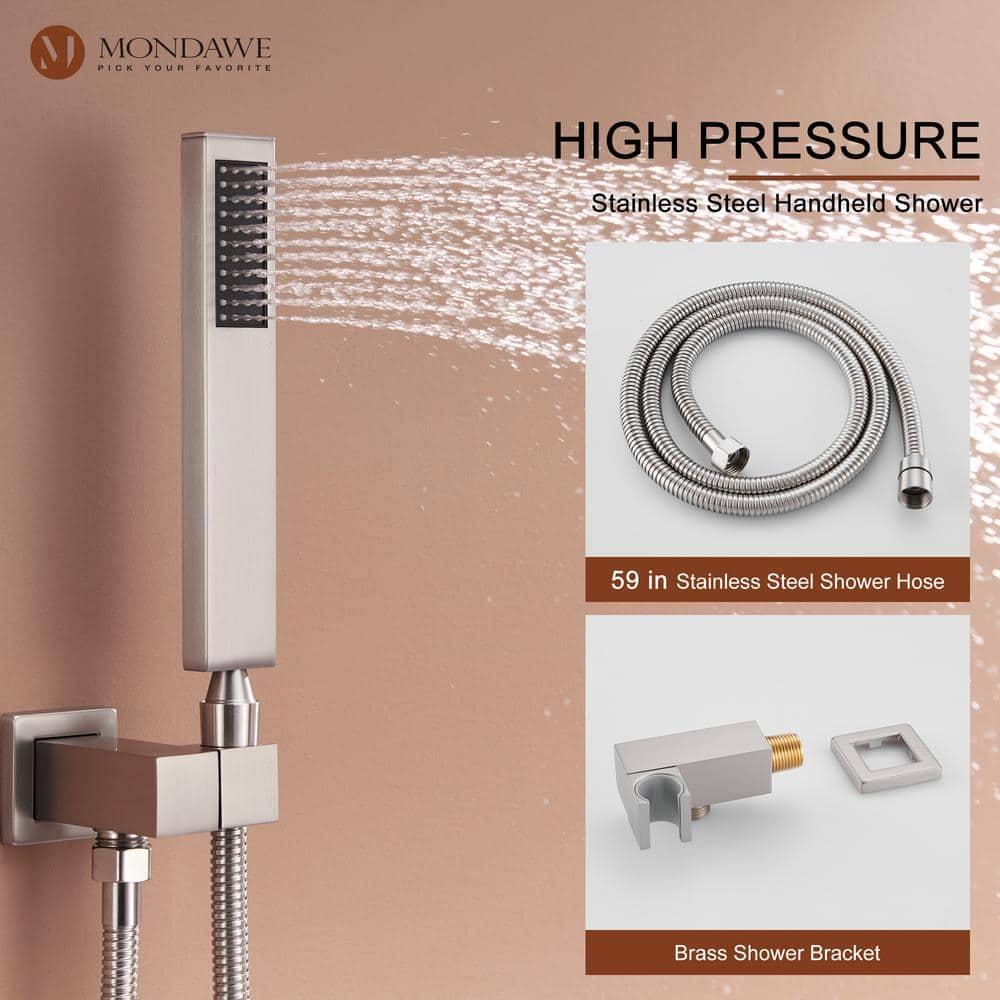 Herathena 3 Functions Ceiling Mounted Luxury Shower System with 6 Body Jets (Rough-in Valve Included)