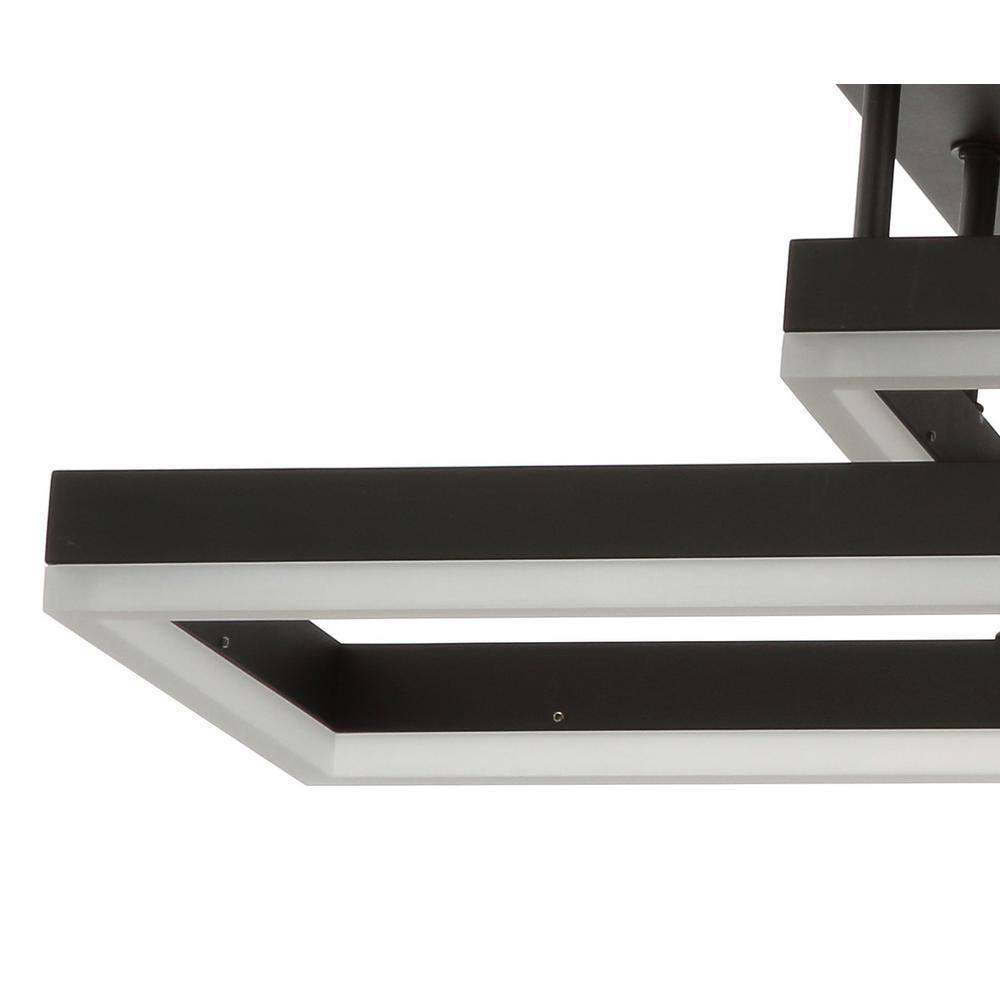 Turing 28" Geometric Integrated LED Metal Flush Mount, Black