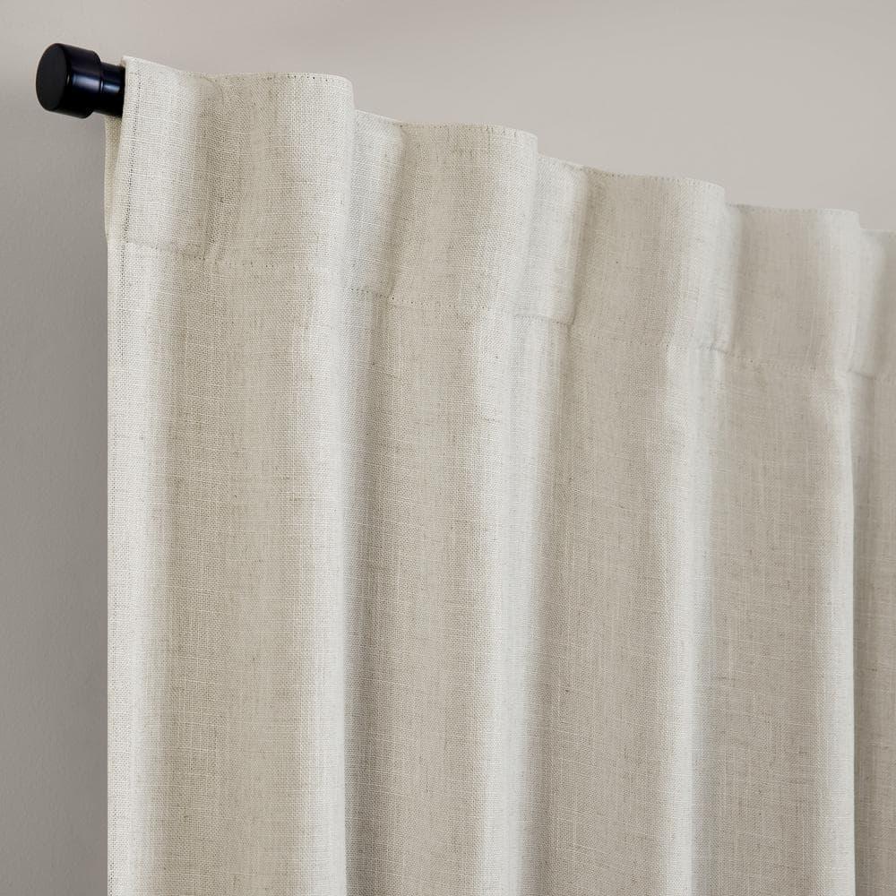 Harrow Solid Texture Room Darkening Single Window Curtain Panel - 52" x 95" - Natural - Elrene Home Fashions