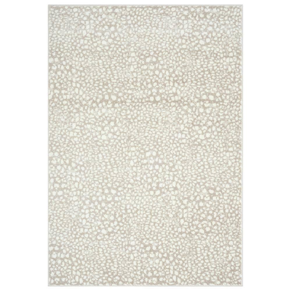 Abani Rugs Arto Contemporary Cheetah Print Area Rug Cream 6' x 9' 6' x 9'