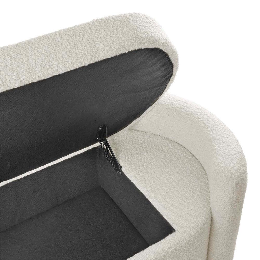 Nebula Boucle Upholstered Bench Ivory
