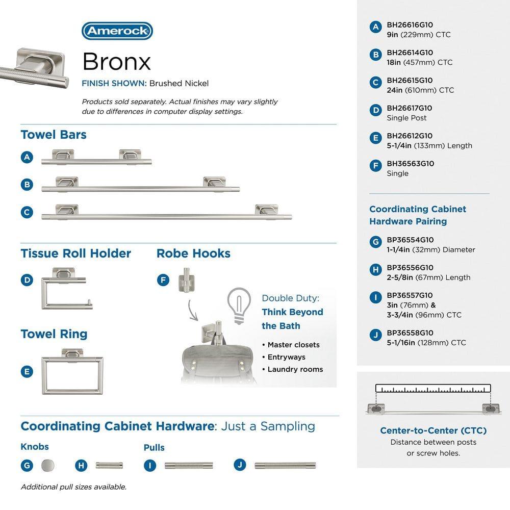 Amerock Bronx Brushed Nickel 24 inch (610mm) Towel Bar