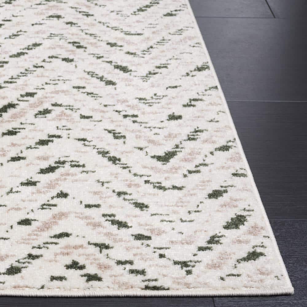 SAFAVIEH Adirondack Altan Striped Area Rug, Ivory/Dark Green, 5'1" x 7'6"