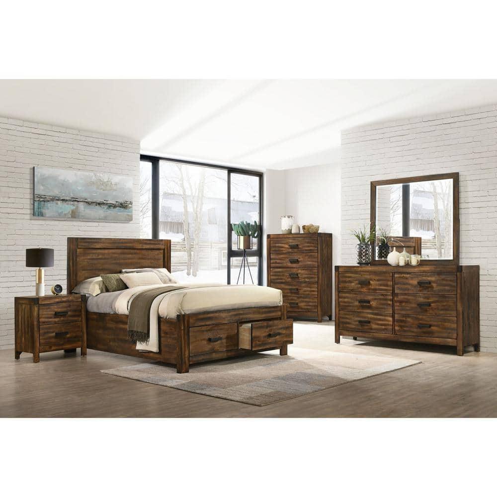 Wren 6 Drawer Dresser Chestnut - Picket House Furnishings: Mid-Century Modern Bedroom Storage, Rubberwood Frame