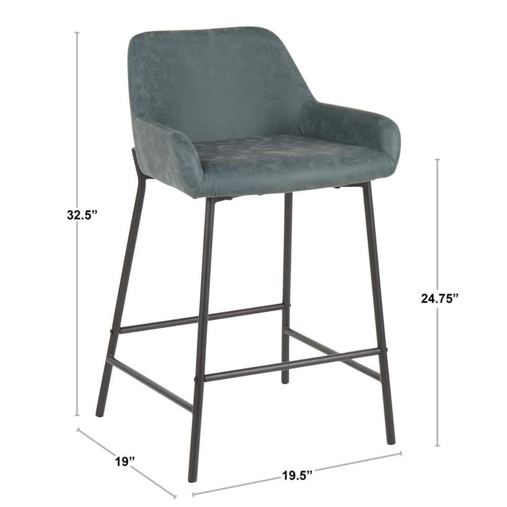 Greely Upholstered Counter Stool with Metal Frame