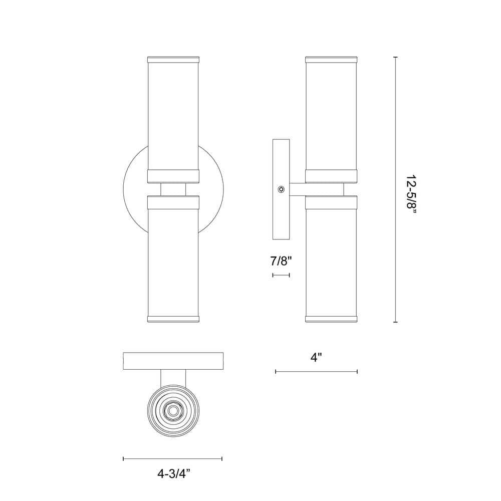 Revolve Elegance Polished Nickel & Clear Glass Cylinder Wall Sconce