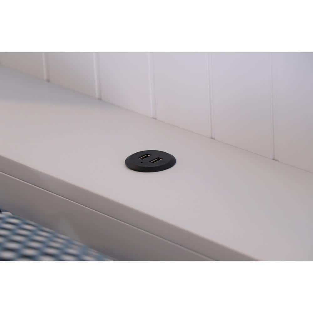 OS Home and Office Model 83220K3-22 Solid Pine Twin Captains Bookcase Bed with 3 drawers and a Twin Sized Trundle in Charcoal Gray