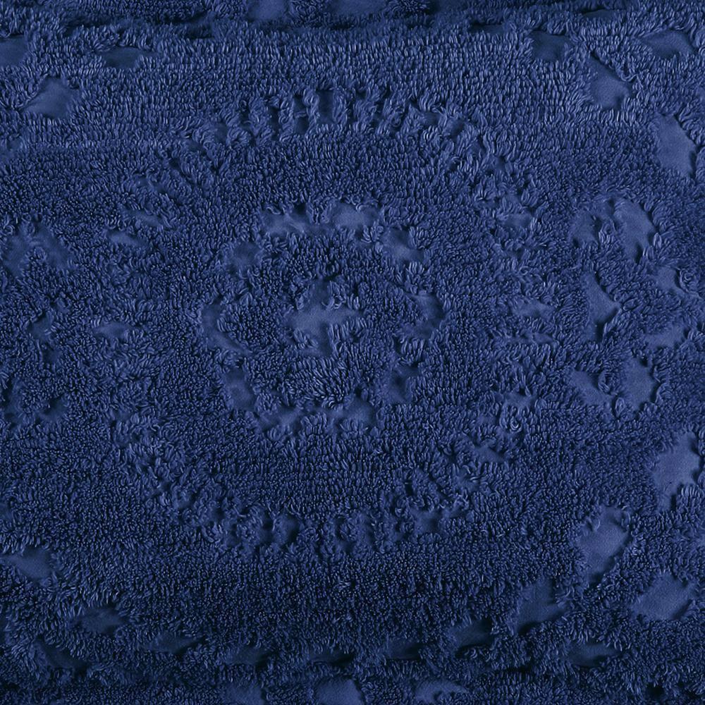King Rio Collection 100% Cotton Tufted Unique Luxurious Floral Design Pillow Sham Navy - Better Trends