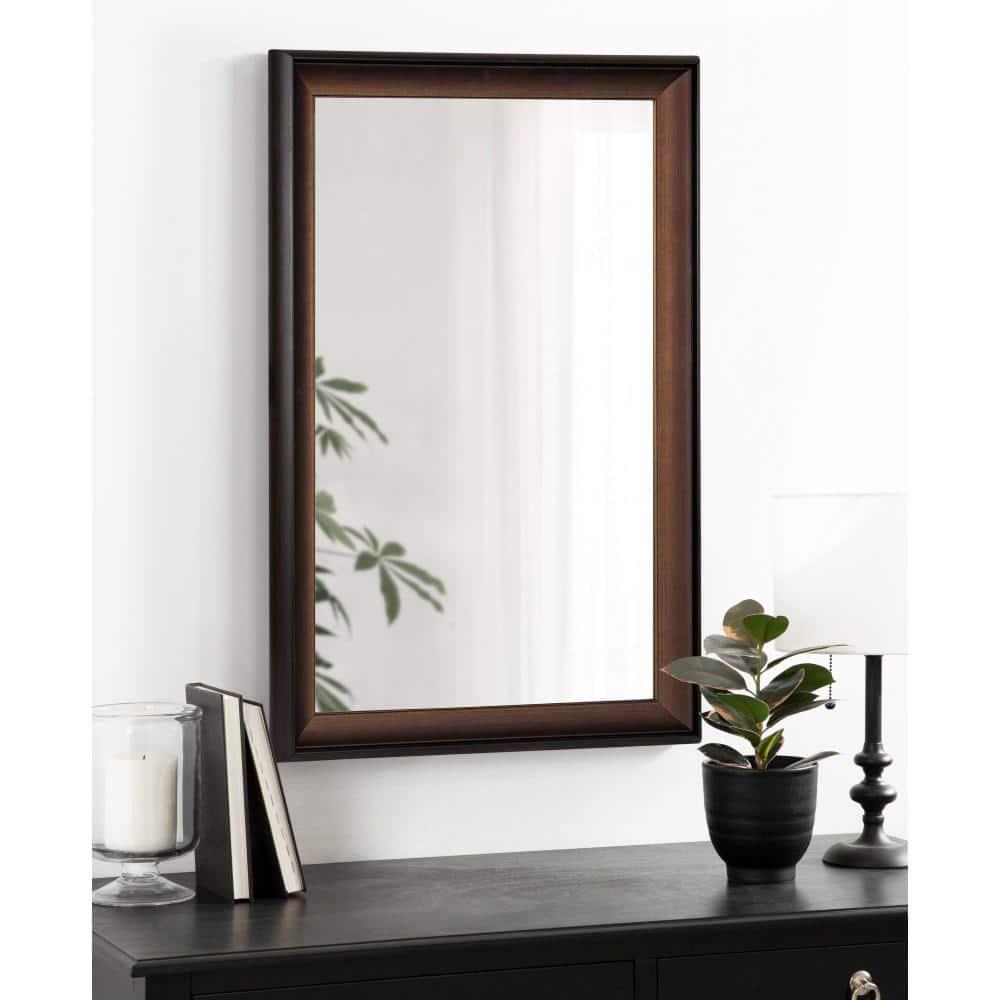 20"x30" Gotley Rectangle Wall Mirror Bronze - Kate & Laurel All Things Decor: Transitional Style, No Assembly, Plastic Frame