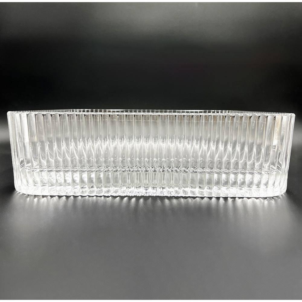 Plaza 15" Square Decorative Crystal Black Vessel Sinks With 60" White Base