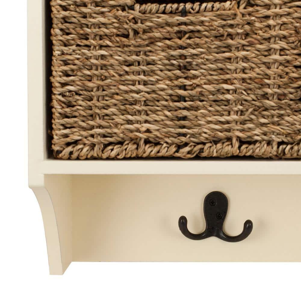 Finley Hanging 3 Basket Wall Rack - White - Safavieh