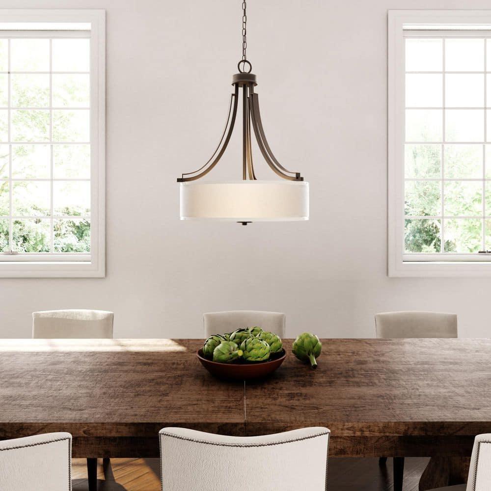 4104-172-Minka Lavery-Parsons Studio - Pendant 3 Light Translucent Sliver Linen in Transitional Style - 23.5 inches tall by 20.5 inches wide-Smoked