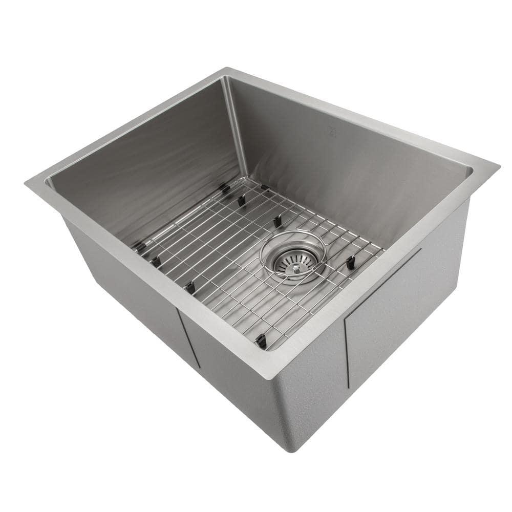 Meribel Stainless Steel 23" L x 18" W Undermount Kitchen Sink with Basket Strainer