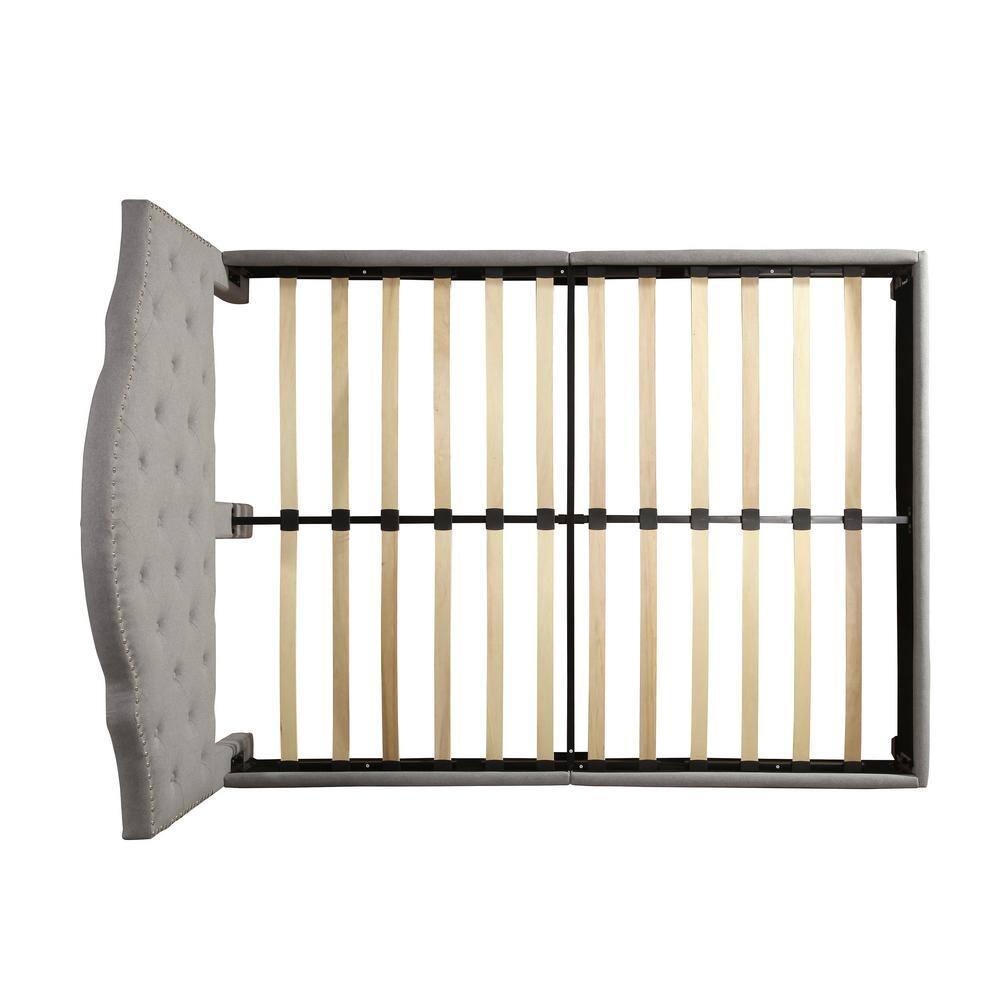 87" Ash Gray Contemporary Handcrafted Queen Size Bed Frame