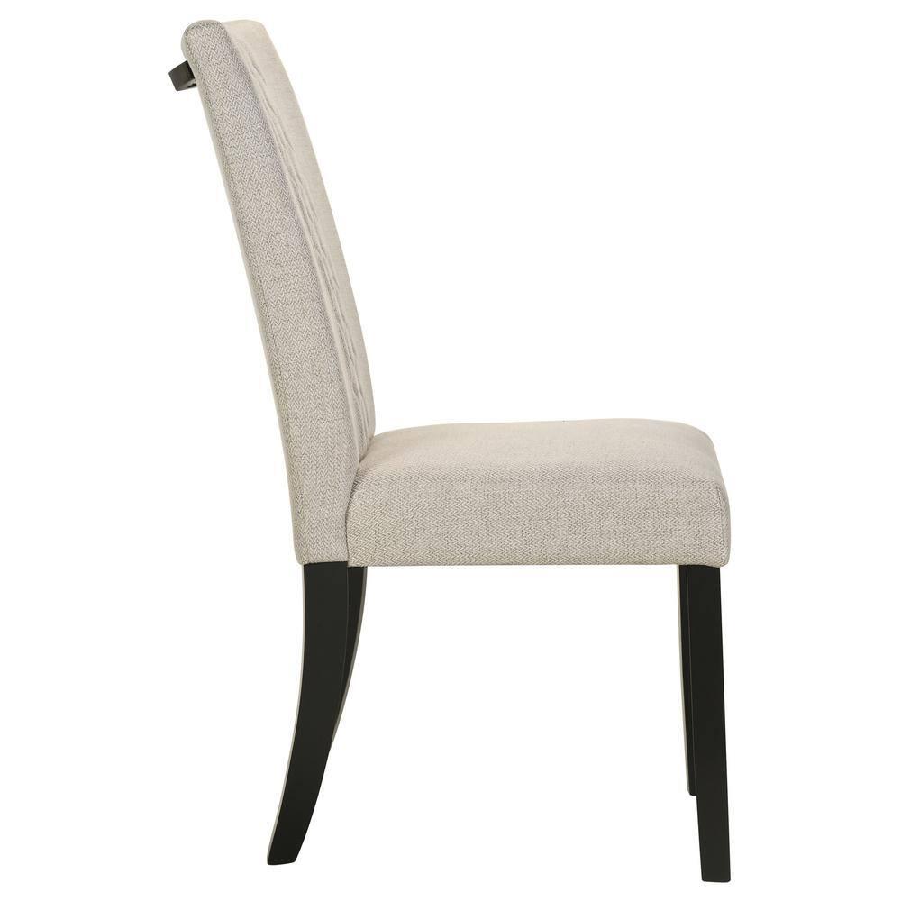 Coaster Malia Fabric Upholstered Solid Back Side Chair Beige and Black