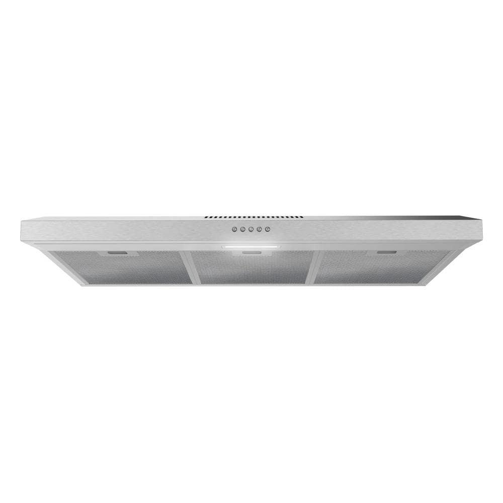 Streamline 36 In. T-10189-1-CL Grosetto Convertible Undermount 80 CFM Range Hood In Brushed Stainless Steel With Mesh Filters, Push Button Control, LED Light