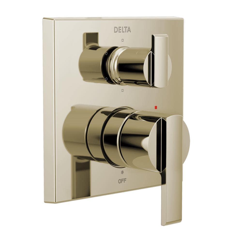 Polished Nickel Modern Wall-Mounted Shower Trim with Lever