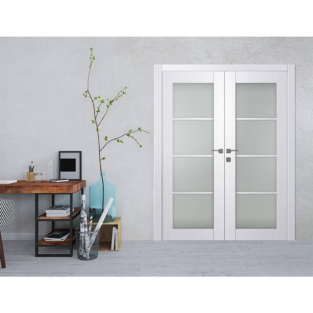 Belldinni Palladio 4 Lite Solid Manufactured Wood and Glass Paneled Prefinished French Door