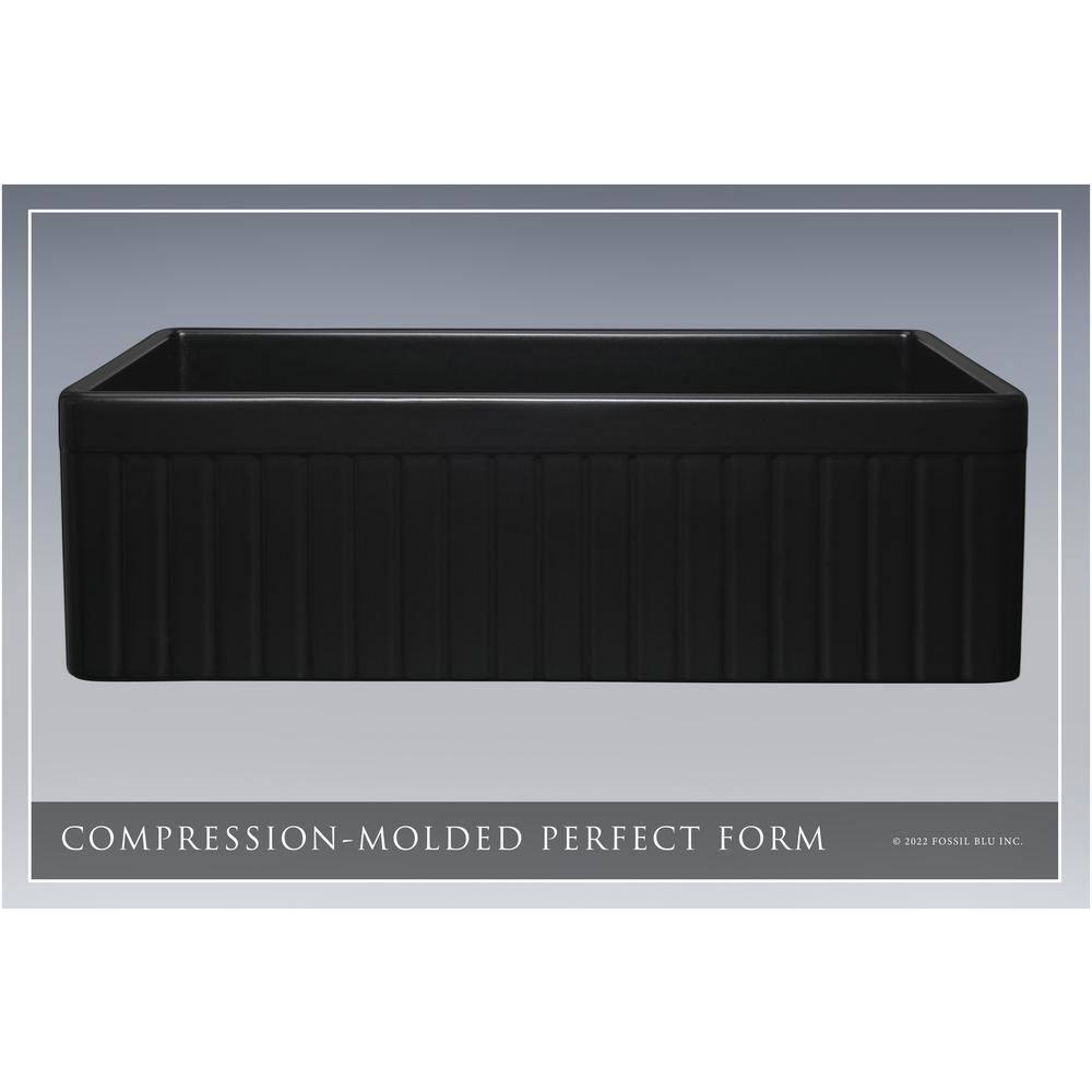 Matte Black Fireclay Single Bowl Farmhouse Kitchen Sink