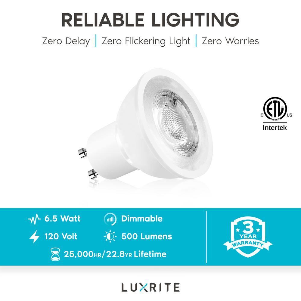 Cool White Dimmable GU10 LED Flood Light Bulbs, 16-Pack