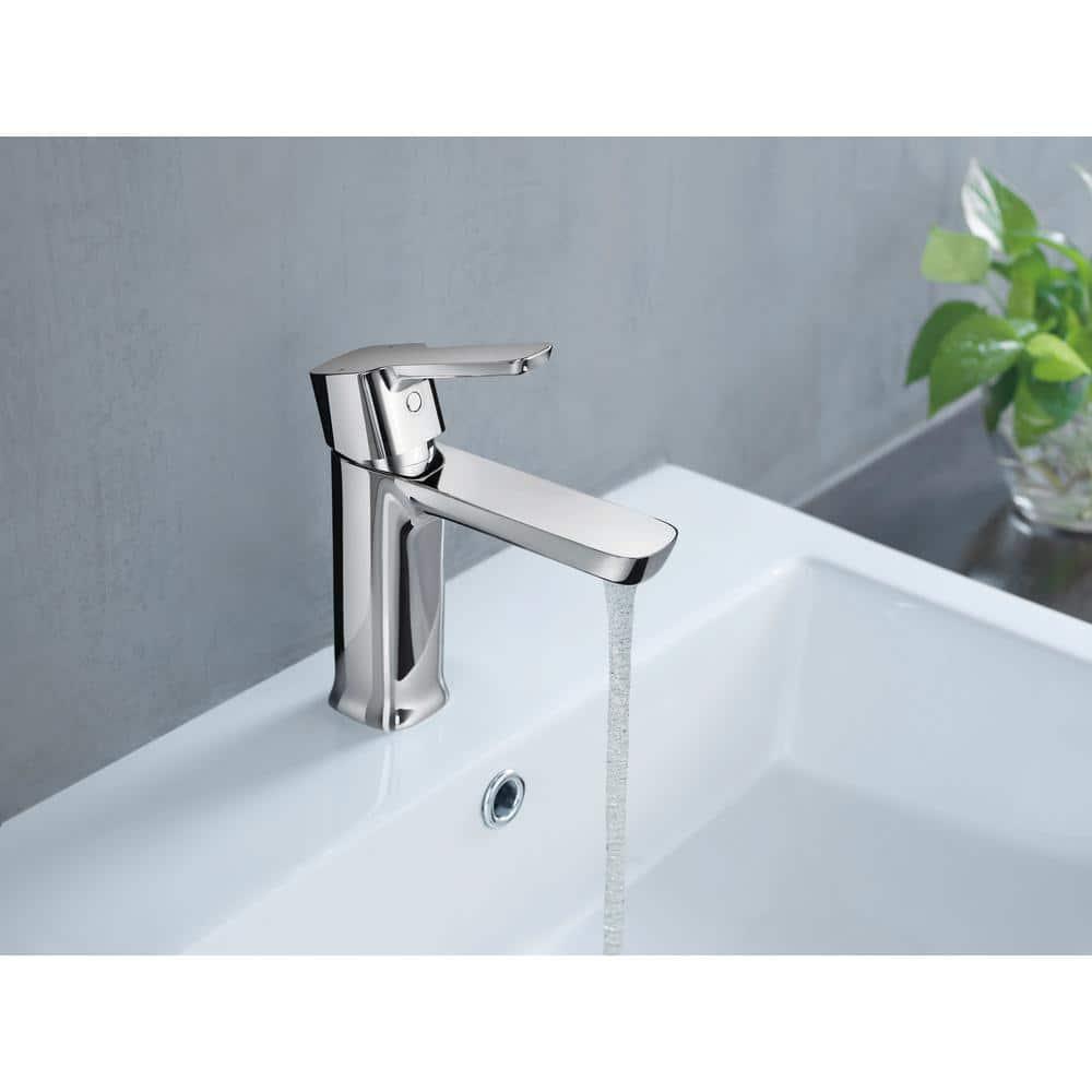Chrome Modern Single-Hole Bathroom Sink Faucet