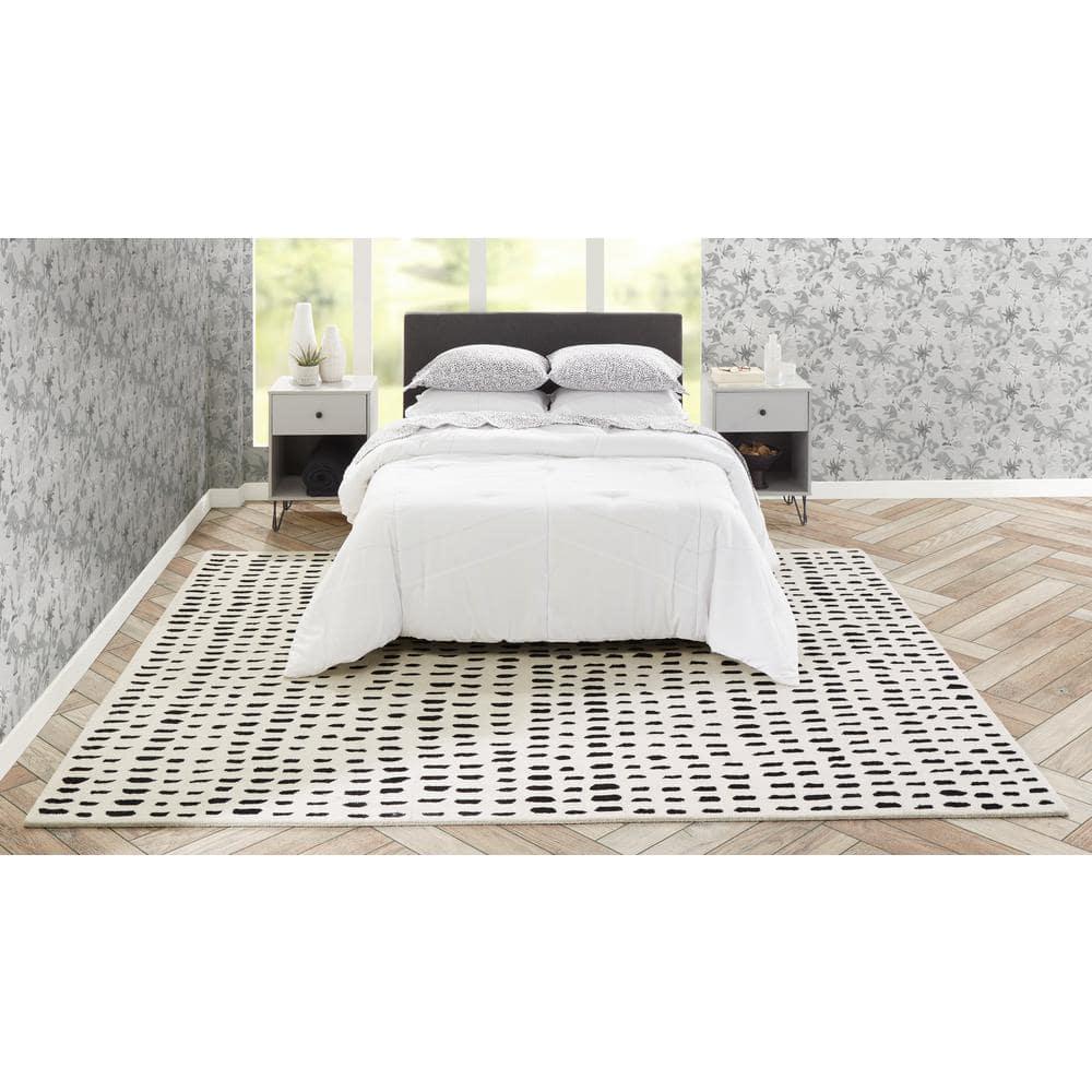 5'x8' Delmar Area Rug Ivory - Novogratz by Momeni: Traditional Chevron Wool, Low Pile, Indoor Use, Handmade