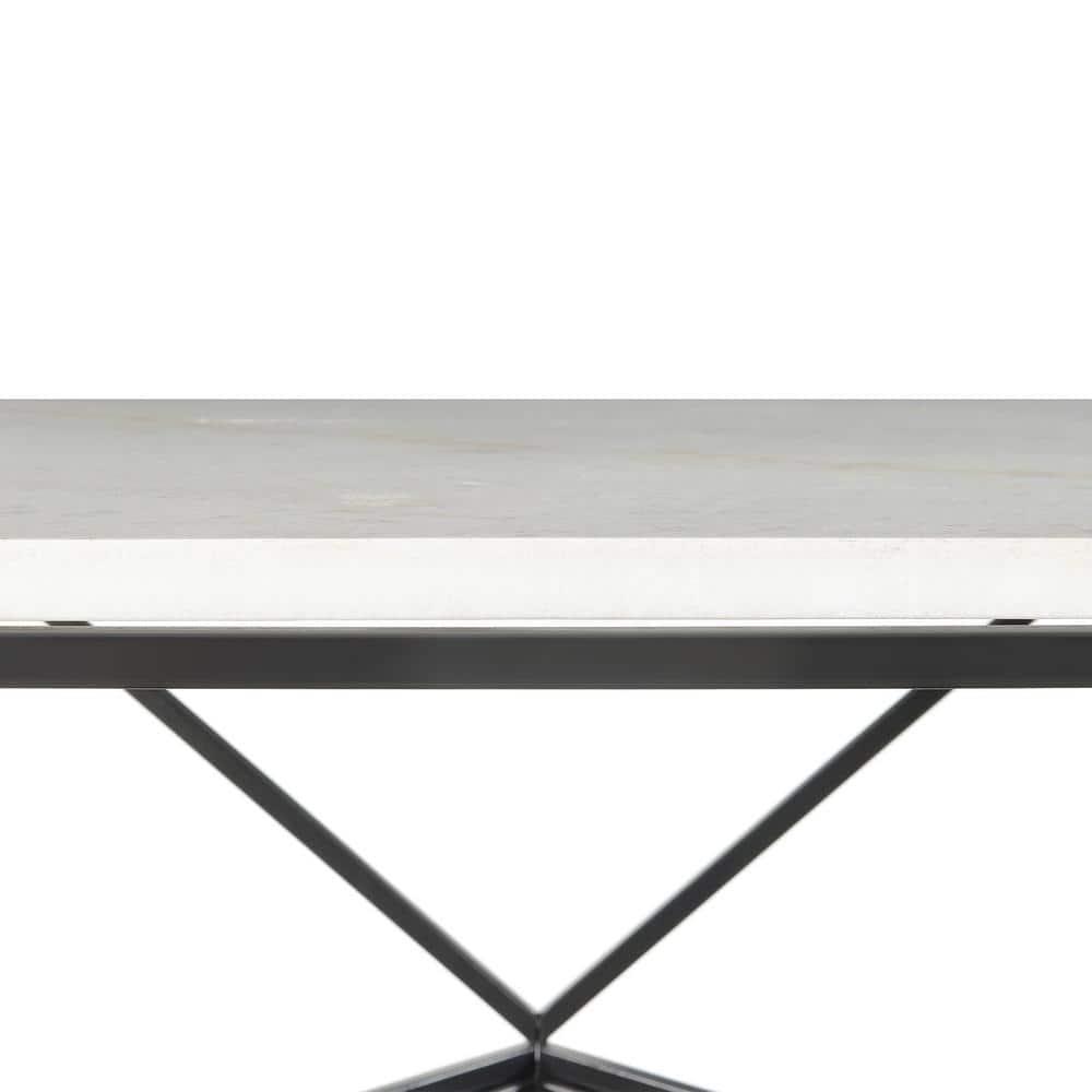 Picket House Furnishings Conner Square Marble Top Coffee Table in White/Black