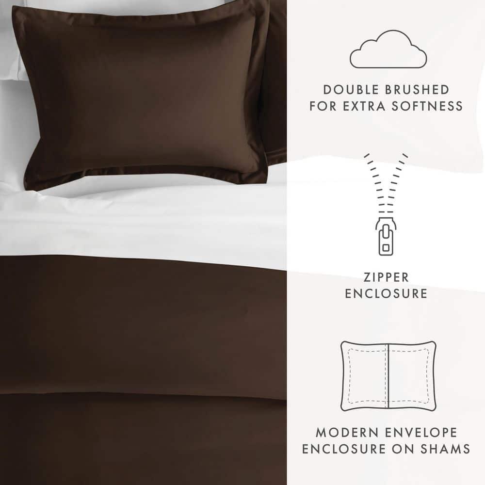 Chocolate 3 Piece Duvet Cover Set Twin/Twin Extra Long, by Simply Soft