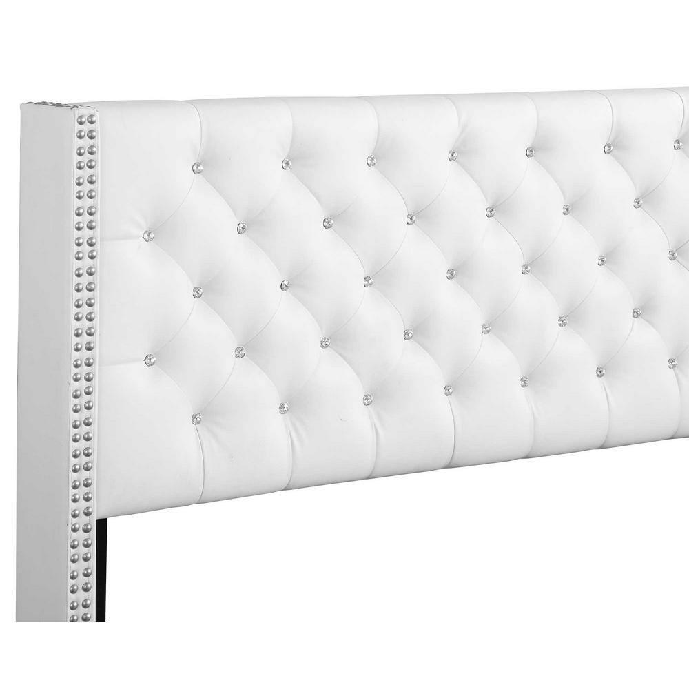 Julie White Tufted Upholstered Low Profile Queen Panel Bed