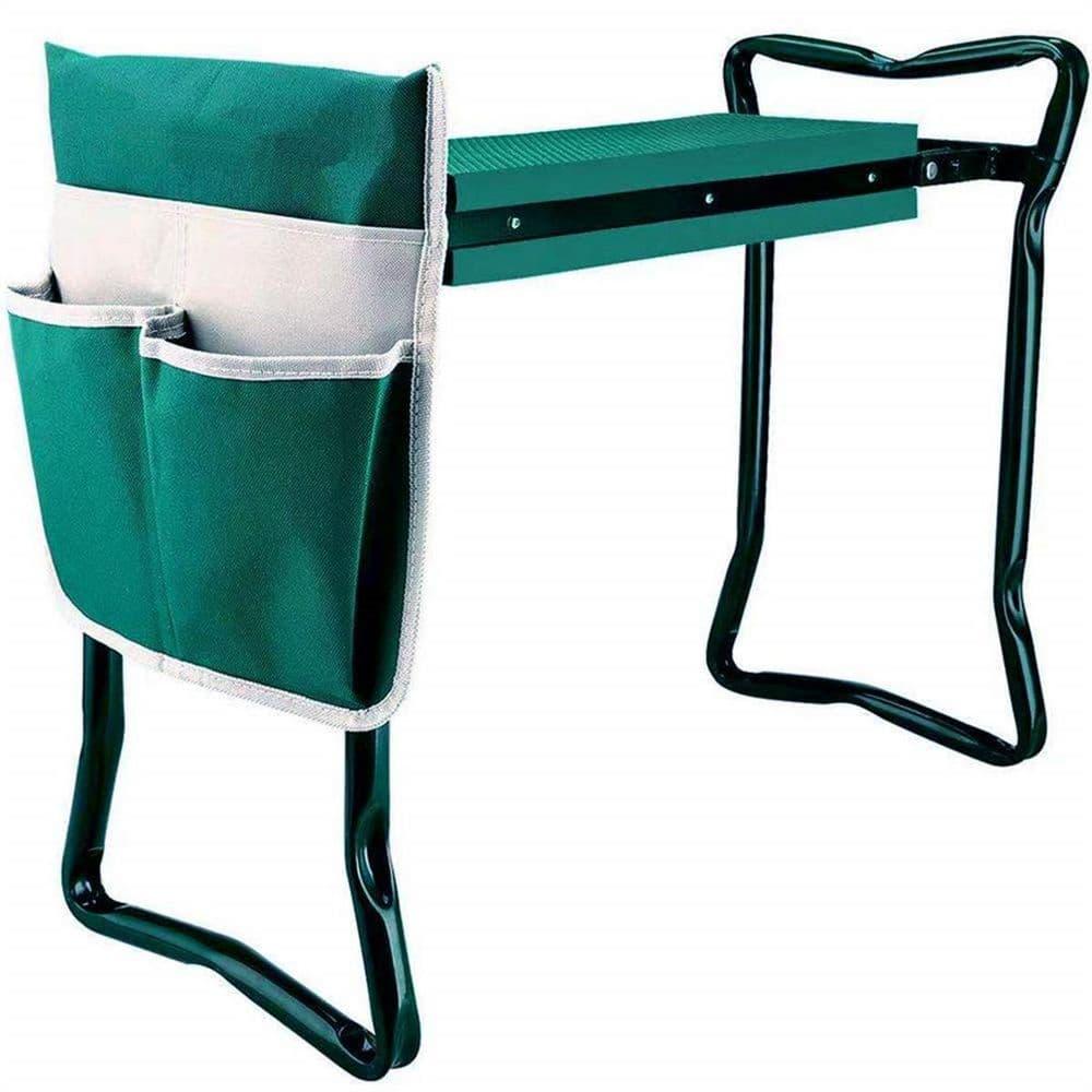 Garden Kneeler and Seat,with 2 Tool Bags Pouches and Claw Gloves,Portable Lightweight Bench Thicken EVA Foam Pad Sturdy Steel Pipe Practical Garden Tools(Green)
