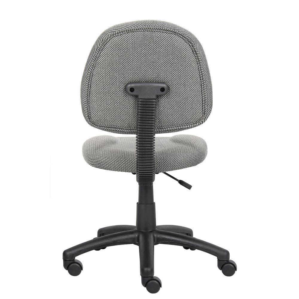 Boss Office Products Deluxe Posture Chair Gray : Ergonomic Swivel Computer Chair with Lumbar Support, Nylon Legs