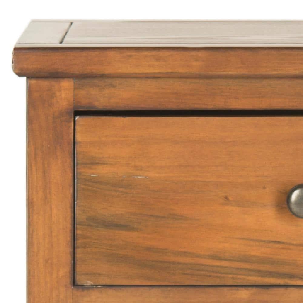 Abel Nightstand with Storage Drawers - Brown - Safavieh.