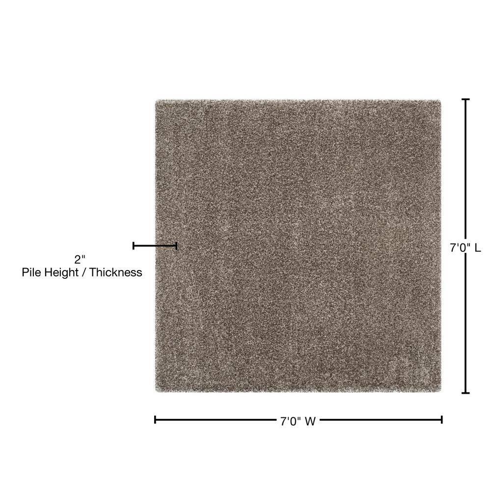Milan Shag SG180 Power Loomed Indoor Area Rug - Grey - 7'x7' - Safavieh