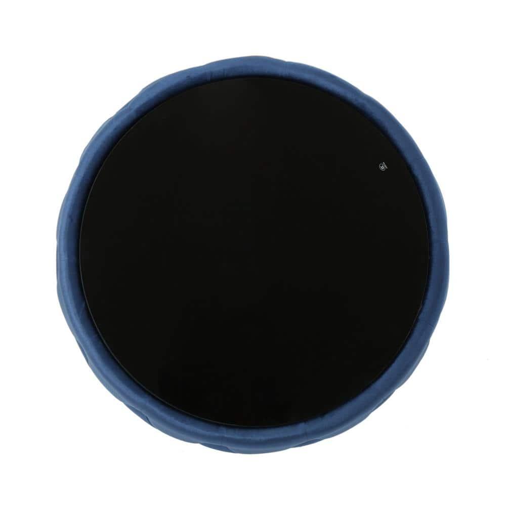 Noble House Merna Glam Velvet Coffee Table, Cobalt