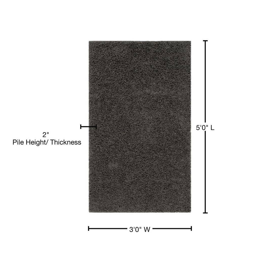 Athens Shag SGA119 Power Loomed Indoor Accent Rug - Dark Grey - 3'x5' - Safavieh