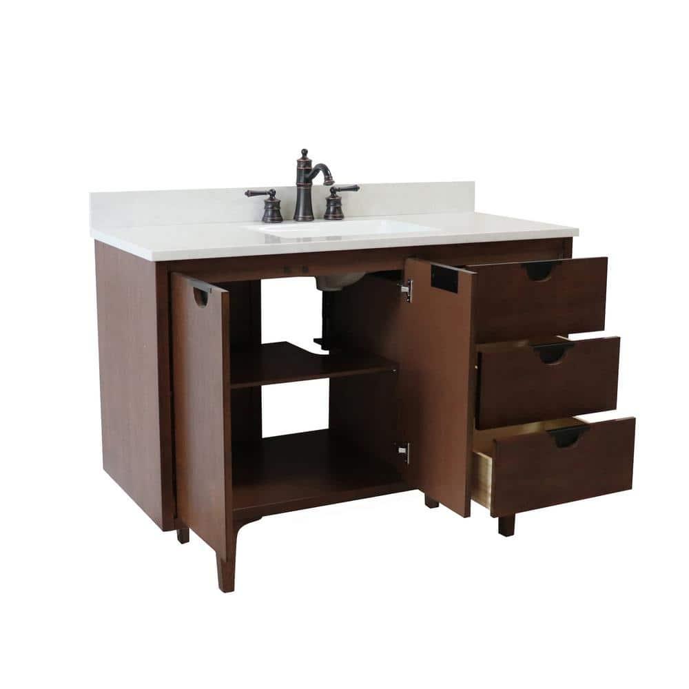 Bellaterra Home 4922-MT1-AQ 49 in. Single Sink Vanity in Dark Cherry with Engine